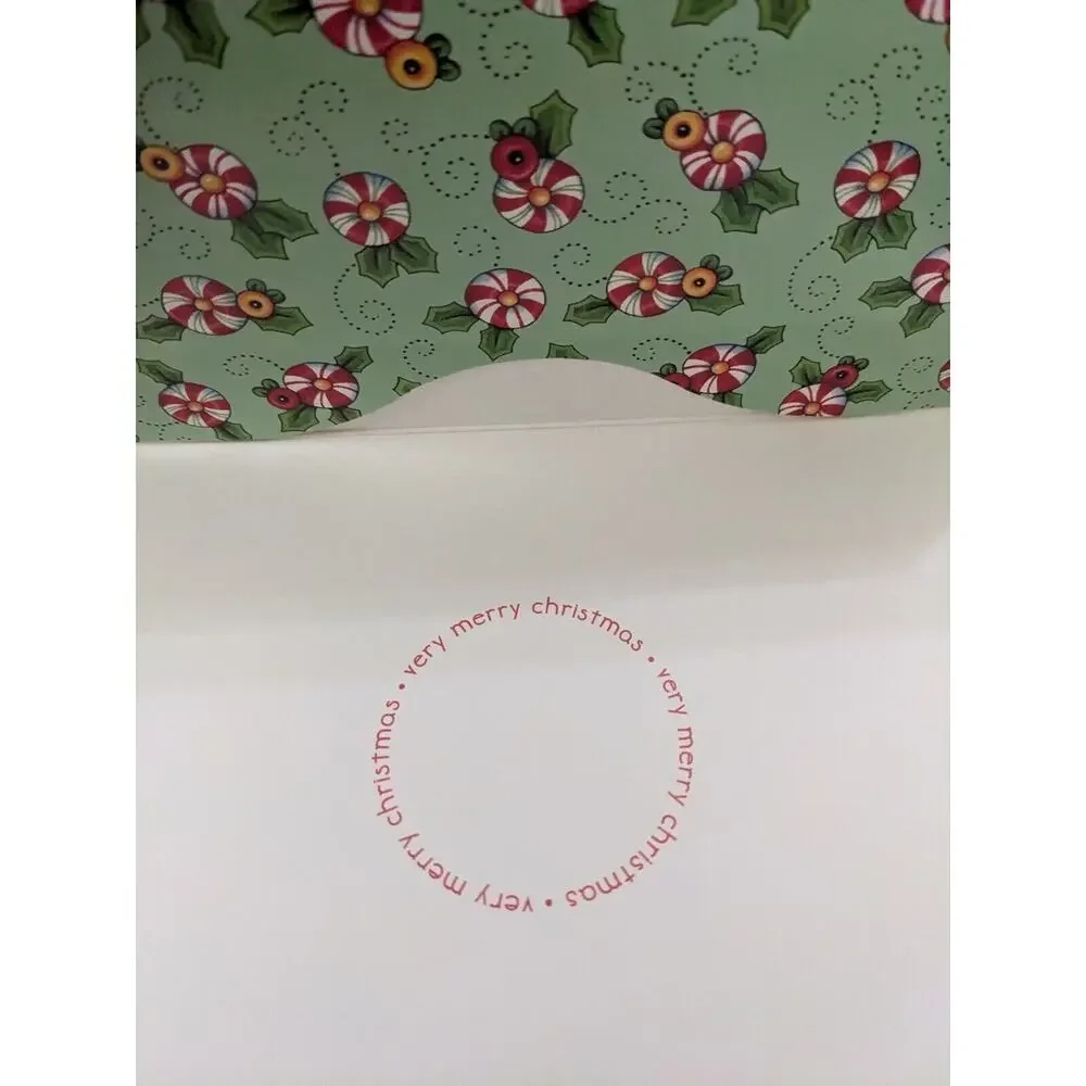 Vtg Mary Engelbreit 17 Photo Christmas Cards Envelopes Peppermint Candy Made USA